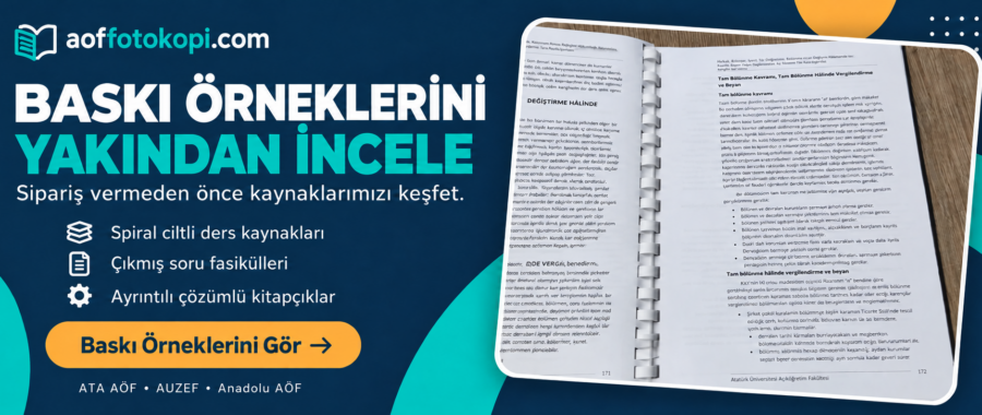 aöf baskı örnekleri